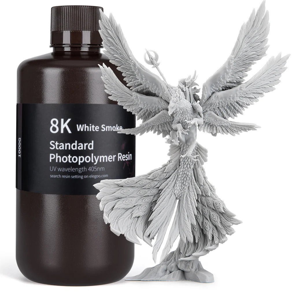 ELEGOO-8K-Standard-Photopolymer-Resin-1kg-White-Smoke.jpg ELEGOO 8K Standart Reçine (1kg / Kırmızı Kil) - Görsel 1