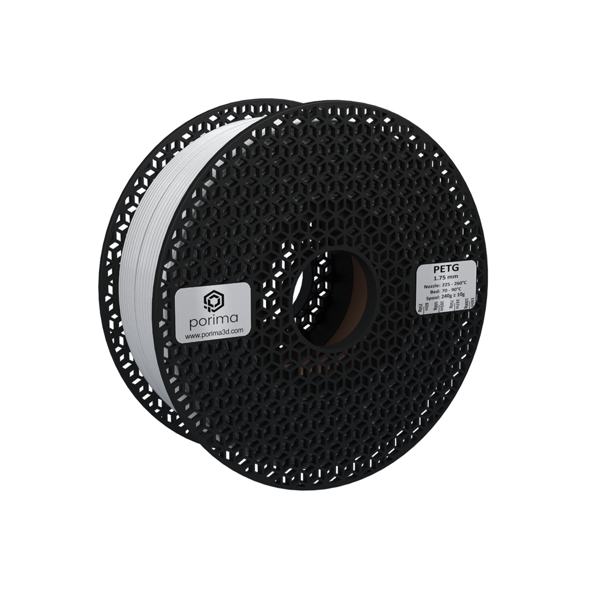 PetG_Pers_Beyaz.png Porima PETG Filament (Beyaz RAL9003 / 1.75mm / 3kg) - Görsel 1