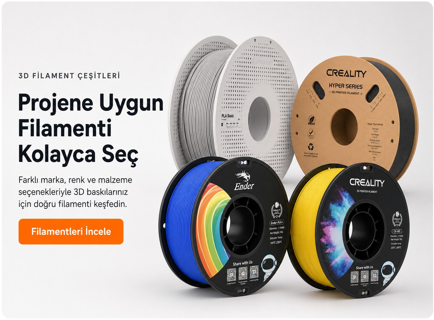 Projene Uygun Filamenti Kolayca Seç Projene Uygun Filamenti Kolayca Seç