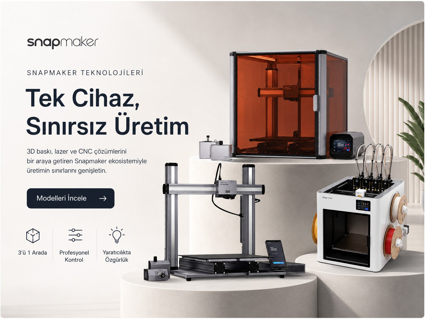 Snapmaker-Tek Cihaz, Sınırsız Üretim Snapmaker-Tek Cihaz, Sınırsız Üretim